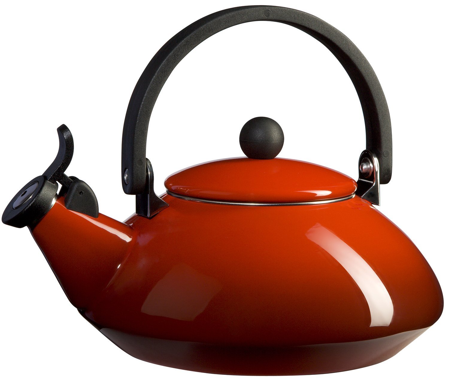 Le Creuset Zen Stove-Top Kettle with Whistle, Suitable for All Hob Types Including Induction, Enamelled Steel, Capacity: 1.5 L, Cerise, 92009600060000 — image 1