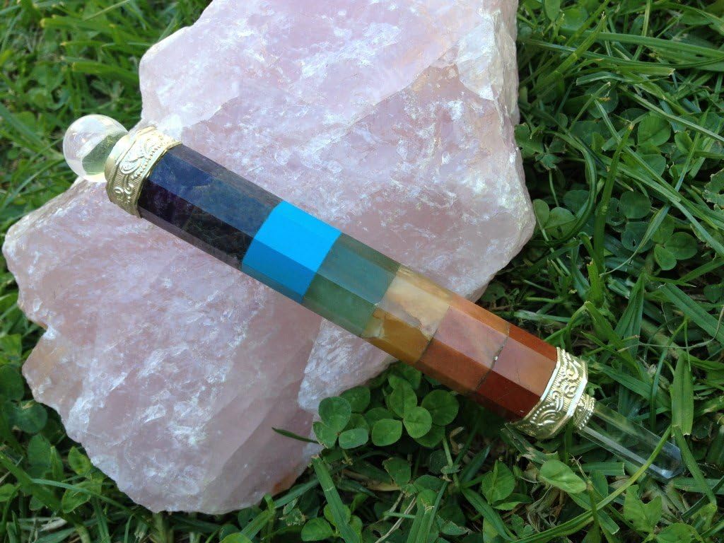 Large 7 Stone Chakra Reiki Healing WAND