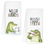 KRHFG Alligator Bathroom Hand Towels, Crocodile