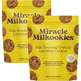 Miracle Mama Milkookies Lactation Cookies for Breastfeeding &ndash; Oatmeal Chocolate Chip Breastfeeding Snacks &ndash; Dairy Free &ndash; Made with Oats, Flaxseed &amp; Brewer&rsquo;s Yeast &ndash; 2 x 8 oz