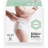 Parasol Clear+Dry Natural Disposable Diaper Pants, RashShield Protection and Active 360 Comfort Wrap, Hypoallergenic Training Diapers, Size 6 (4T-5T), 72 Count