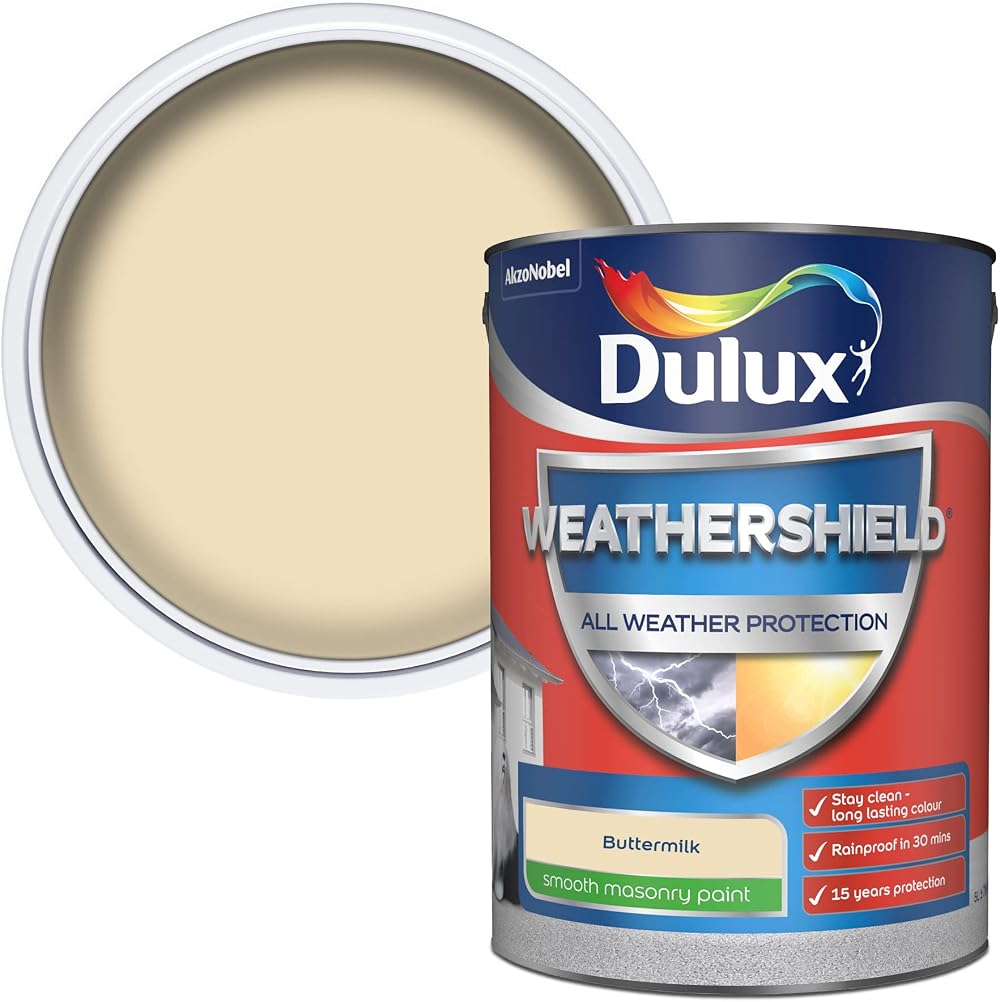 Dulux Weathershield Smooth Masonry Paint Buttermilk 5L
