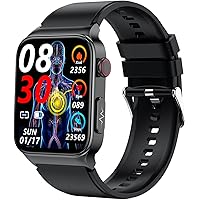 CQCYD Fitness Smart Watch, Bluetooth 5.1 Talk, 1.83Inch Full-Touch-Screen Temperature, Blood Glucose Monitoring IP68 Water Re