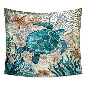 Amazon Com Junmao Ocean Animals Theme Tapestry Wall Hanging