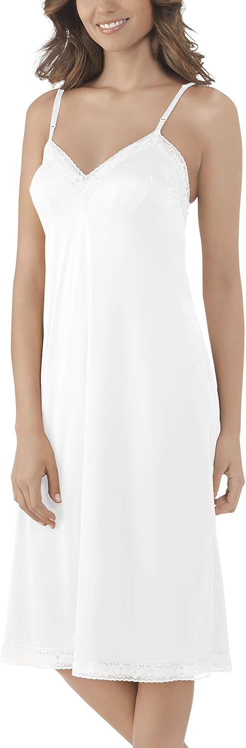 Vanity Fair Women's Rosette Lace Trim V-Neck Full Slip (10103) at  Women’s Clothing store