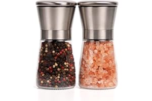 ErrandsHelper Salt and Pepper Grinder Shakers Set Spice Mill Refillable Grinders (2.5"*5.1")