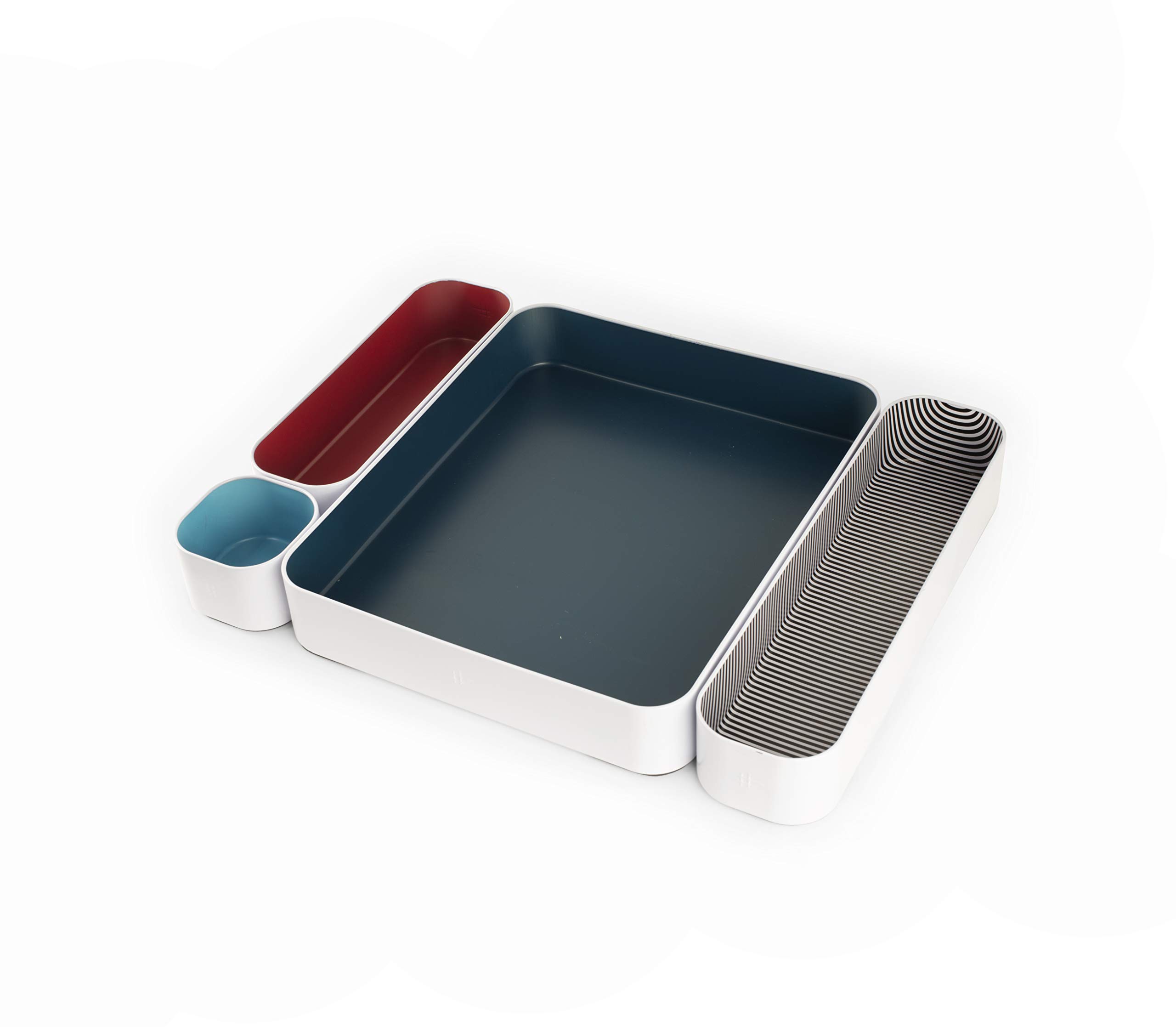 Drawer Organizer S/4-2" Sky Blue, Berry, Peacock, Stripes