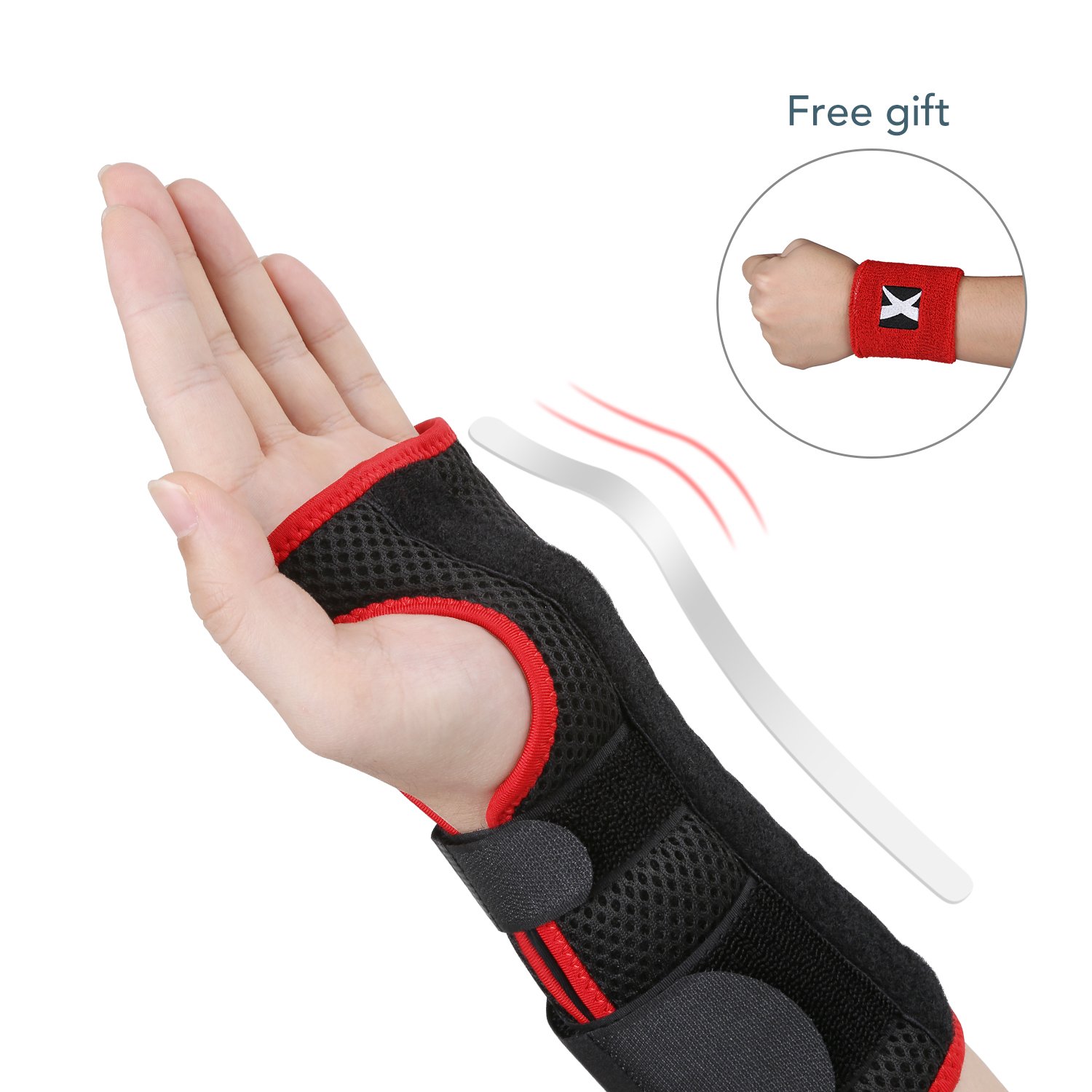MARNUR Wrist Support Brace with Metal Splint Stabilizer and Adjustable