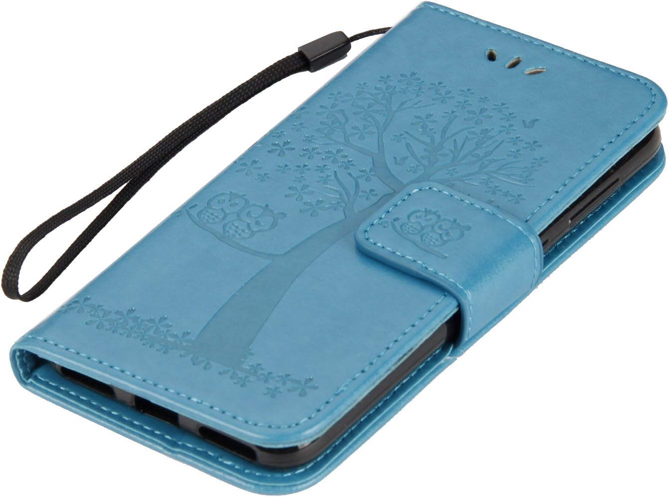 Huawei Honor 9 Lite Case Honor 9 Lite Phone Case Shockproof iVOYI PU Leather Flip Wallet Owl Tree Embossed Cover for Huawei Honor 9 Lite with Kickstand Card Holder & One Touch Pen,Blue - Image 5