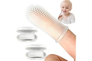 ITSY BITSY PEOPLE Itsy Bitsy Baby Toothbrush, Pediatrician Recommended, 360 Degree Bristle Silicone Baby Toothbrush 6 to 12 Months, and Toddler Toothbrushes 1-2, Set of 2 - Clear