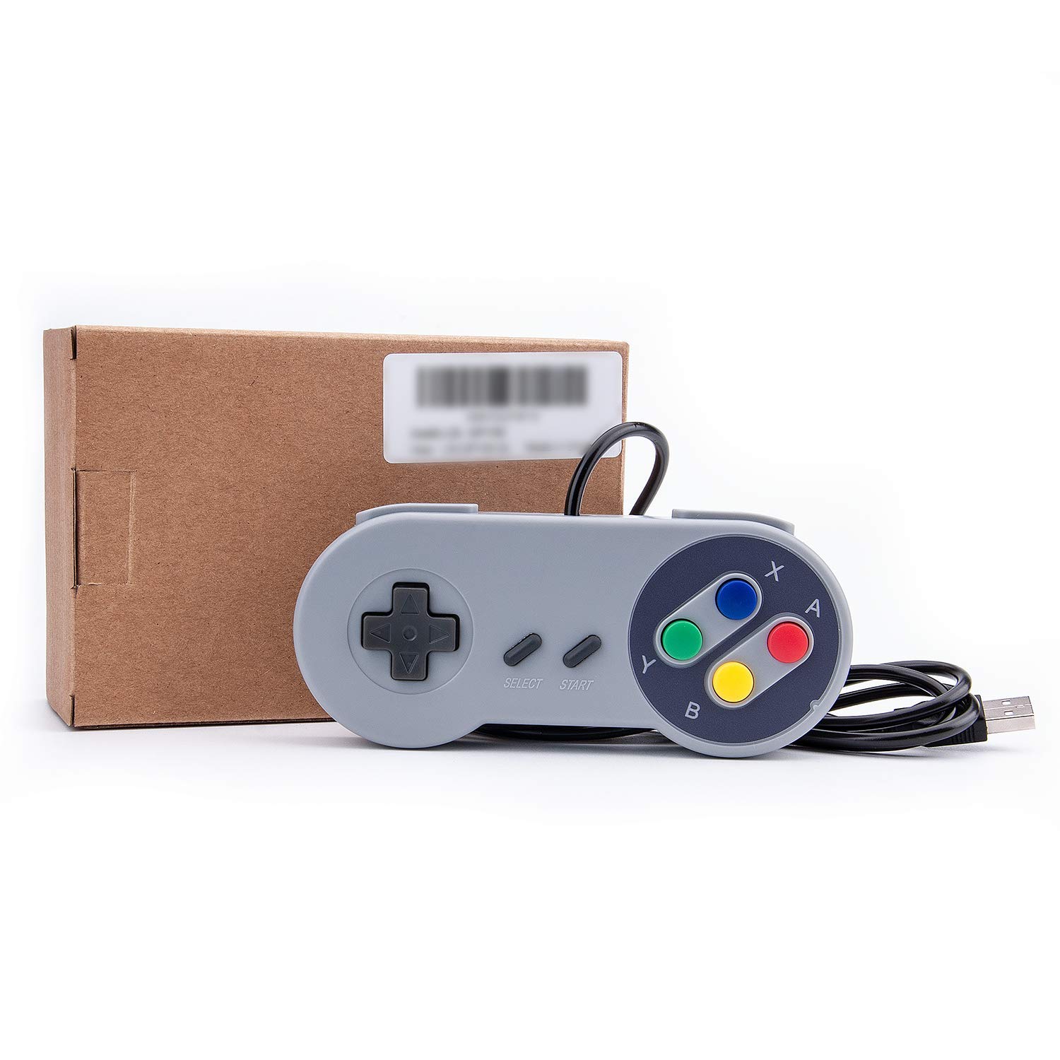 Rii Game Controller, Retro USB Controller for PC Gaming, Super Classic Wired Game Emulator Controller for PC, Raspberry Pi, Windows,Mac,Liunx, Android (Grey, 2 Pack)