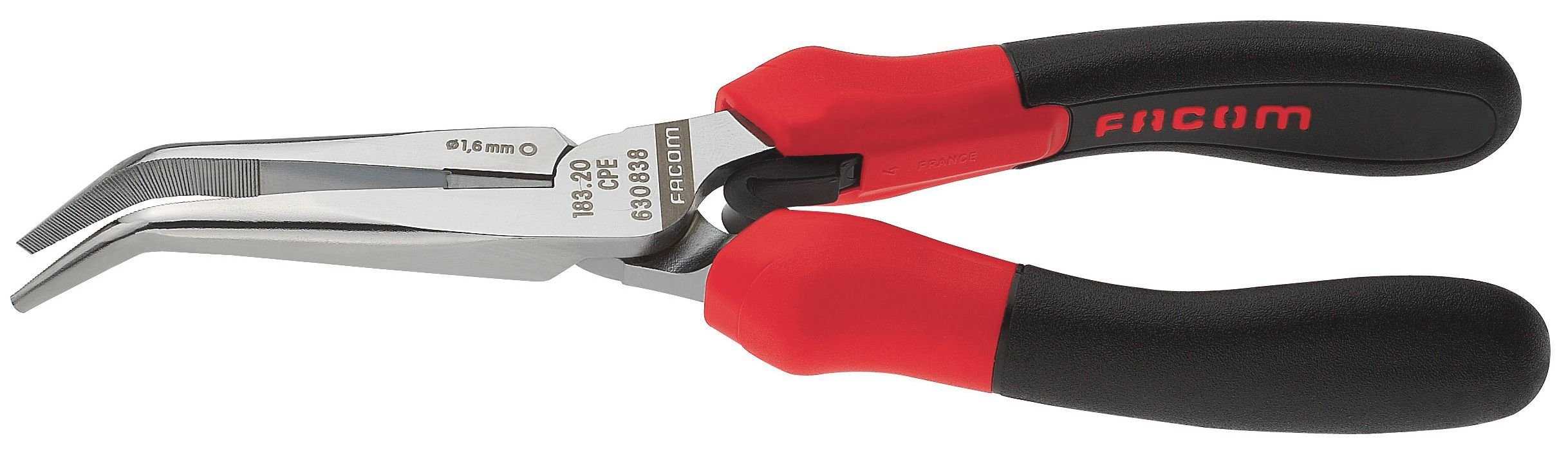 Facom SC.183.20CPE Bent Nose Pliers with Half-Rounded Jaws and Sharpened Tips