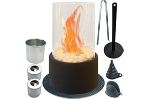 DAILJMON Tabletop Fireplace/Fire Pit,Portable Mini Fireplace, Fireplace-Fuel Bio Ethanol Burner Heater,for Indoor Outdoor Smores Maker Home Garden Balcony Living Room Dining,Halloween Patio Parties Events