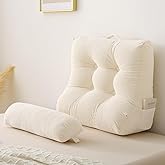 Sasttie Wedge Pillow Set, 2PCS Reading Pillow for Sitting, Bed Wedge Pillow Headborad for Sleeping, After Surgery, Acid Reflux, Leg and Back Support, with Neck Cushion, 23"x11.5"x30", Beige