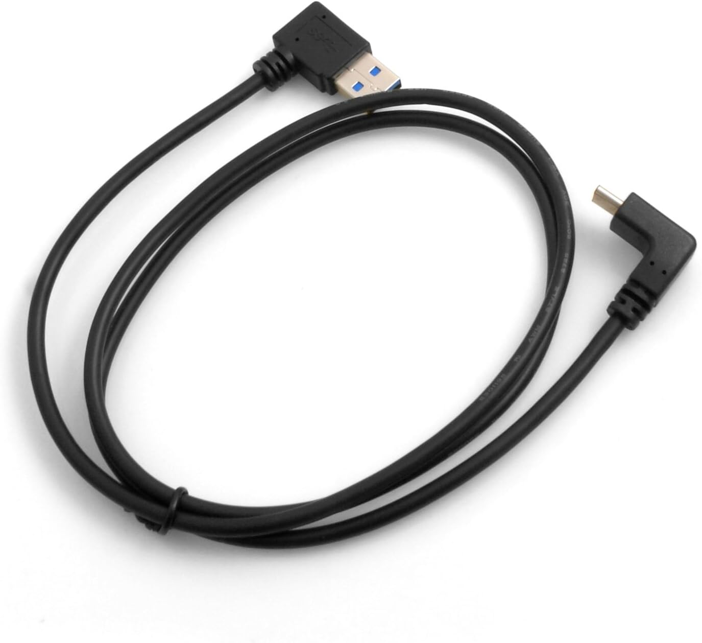 System-S USB 3.1 Type C to USB 3.0 Type A Charging Cable Up and Down Angled 90° Right Angled Adapter 98cm