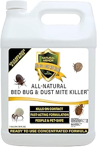 Bed Bug & Dust Mite Killer Natural Spray Treatment for Mattresses, Covers, Carpets & Furniture - Fast Extended Protection. Pet & Kids Safe - No Toxins or Chemicals 128 oz Gallon Refill