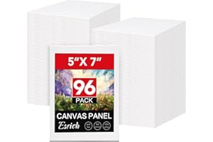 ESRICH Small Canvases for Painting 5x7IN, 96 Pack Small Canvas Boards Painting Canvas Primed Acid-Free Blank Canvas Panels for Oil Paint, Watercolor, Acrylic Paint, Gouache &Tempera.
