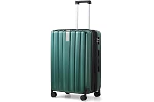 Hanke 24 Inch Expandable Checked Luggage Lightweight PC Hard Shell Luggage Suitcases with Wheels Tsa Luggage Rolling Large Suitcase Travel Luggage Bag for Go to University.(Blackish Green)