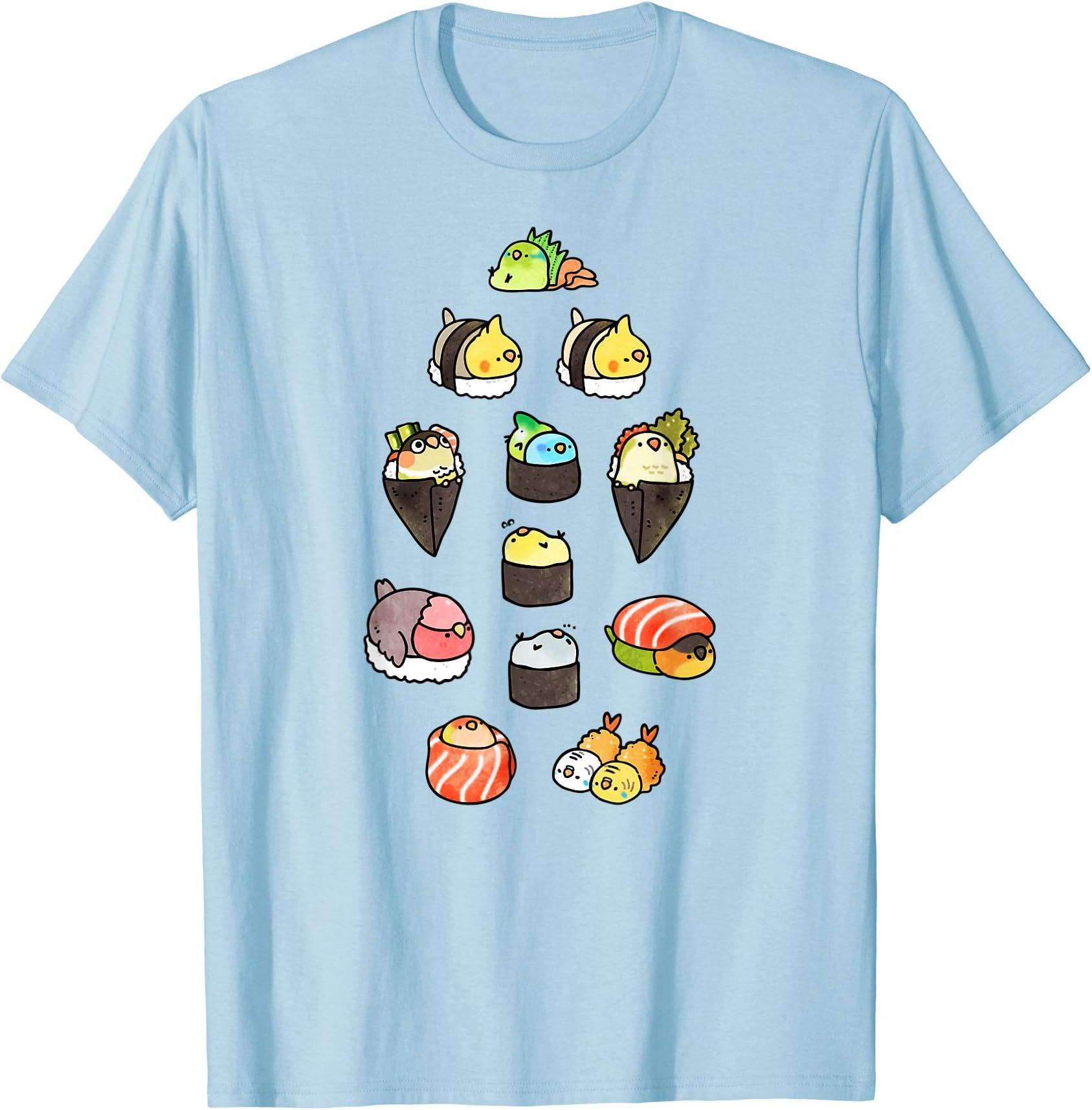 Bird Sushi Cute T-Shirt T-ShirtOEKO-TEX STANDARD 100