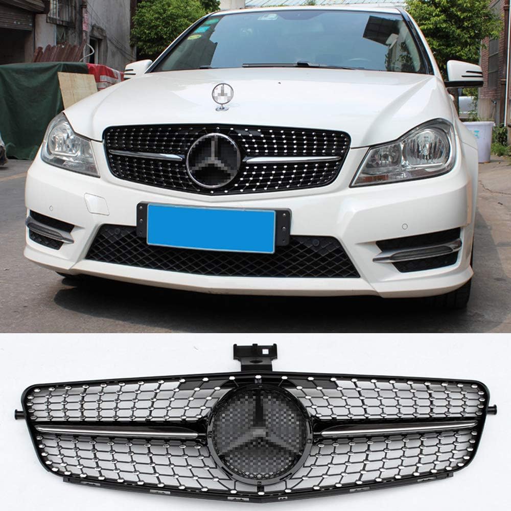 Diamond radiator style front bumper mesh grille for Mercedes Benz C