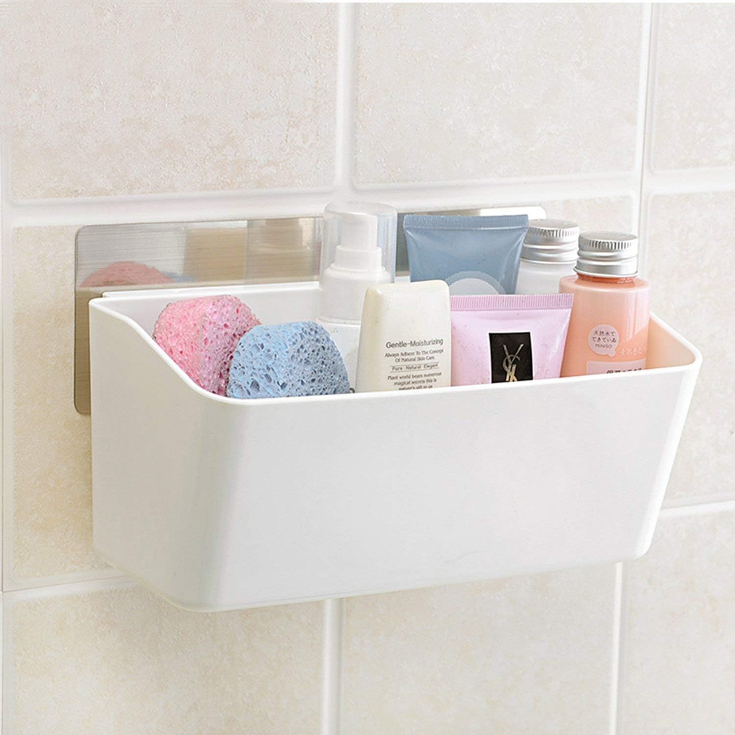 Topinon Magic Sticker Series Plastic Self Adhesive Bathroom Shelves (Multicolour)
