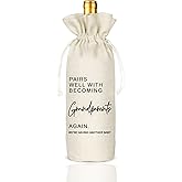 Socive Pregnancy Announcement Gift, Baby Announcement Wine Bag, Pairs well with Becoming Grandparents,Gifts for Grndparents - Burlap Drawstring Gift Wine Bag