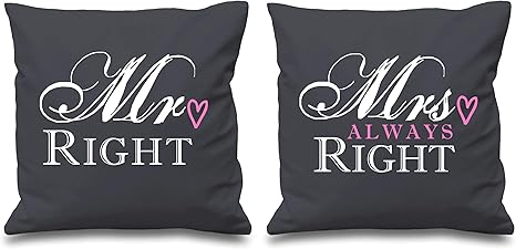 Amazon De Mr Right Mrs Always Right Kissenbezug 40 6 X 40 6 Cm Fur Paare Kissen Valentinstag Hochzeit Jahrestag Schlafzimmer Dekoration Kissen Mr Right