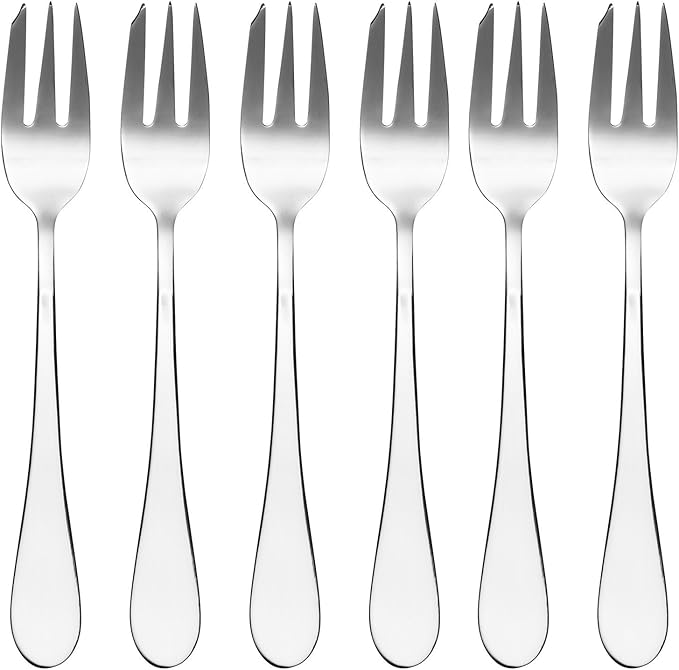 Viners Select 18.0 Stainless Steel Pastry Forks, Set of 6, Silver, 2.5