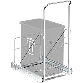 Simple Houseware Pull Out Trash Can Shelf (for 7~13 Gal, Can Not Included) | Under Cabinet Installation - Not Included Trash Can, Only Pull-Out Shelf