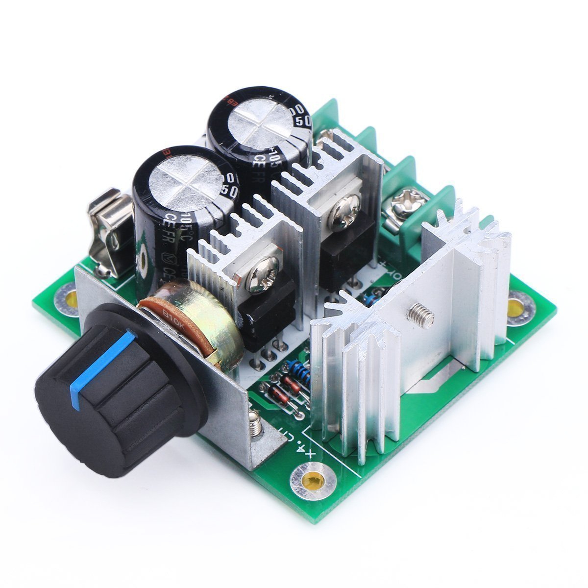 YUNIQUE GREEN-CLEAN-POWER - DC Motor Speed Controller 13KHz PWM 12-40V 10A | High Efficiency, High Torque | Protection Against Polarity Reversal and High Current, Green, Plastic