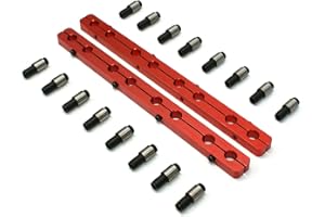 PROCOMP ELECTRONICS Speedmaster PCE259.1008.01 Compatible with Chevy SBC 350 Rocker Stud Girdle Kit Red With 3/8" Polylock Nuts