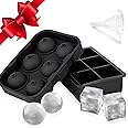 Ice Cube Trays Silicone (Set of 2) Whiskey Ice Ball Mold, Large Ice Ball Maker Mold, Round Ice Cube Mold, Sphere Ice Cube Mol