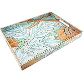 Spsyrine Serving Tray with Handles, Plastic Decorative Tray for Coffee Table, Living Room, Home Decor, Sunflower