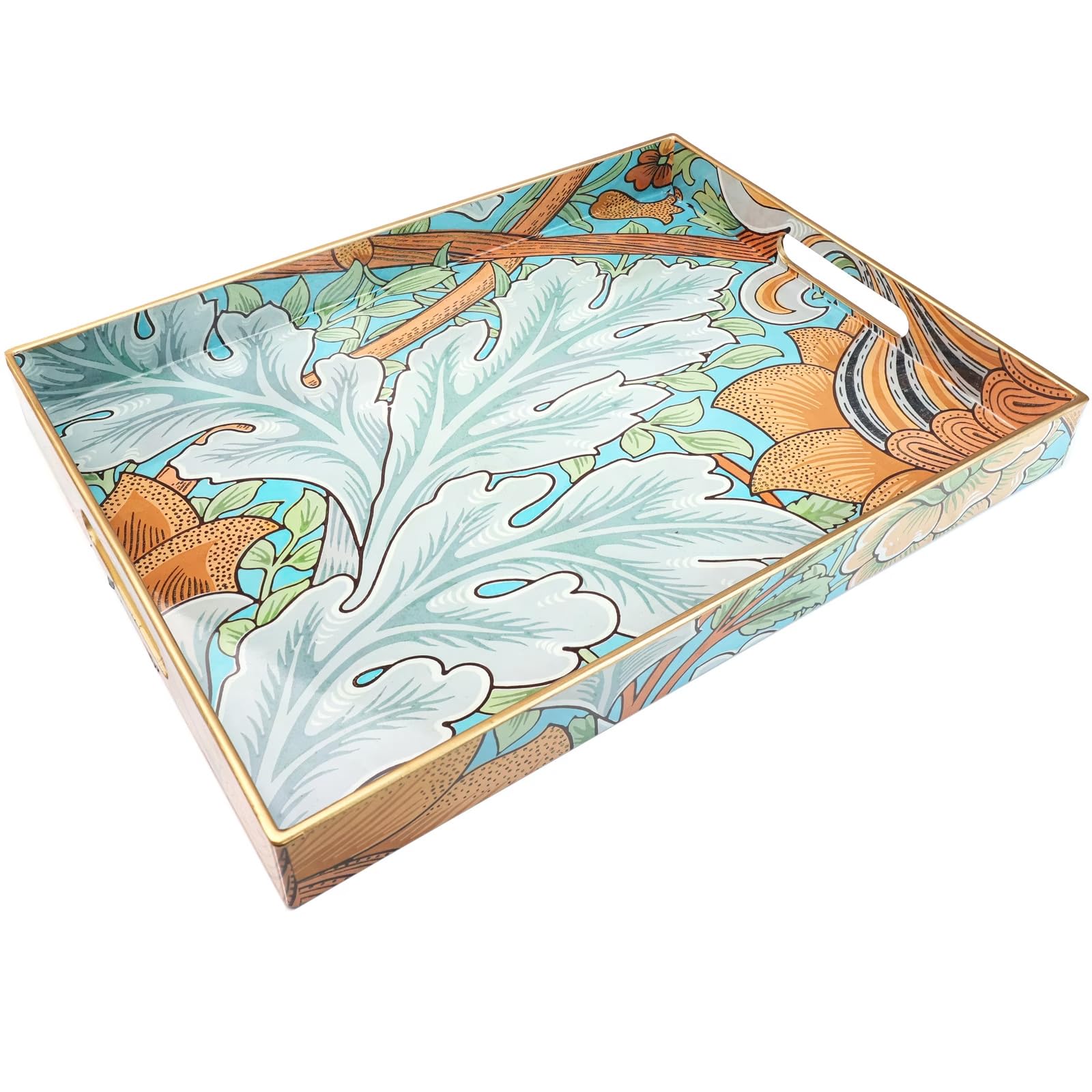 Photo 1 of Spsyrine Serving Tray with Handles, Plastic Decorative Tray for Coffee Table, Living Room, Home Decor, Sunflower