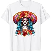 De Los Muertos La Catrina Sugar Skull T-Shirt