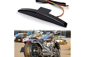 Rich Choices Motorcycle Rear Fender Edge LED Braking License Plate Tail Light Stop Running Light Compatible with Harley Davidson Breakout FXSB 2013-2016 CVO FXSBSE 2013-2014 (Smoke Lens)