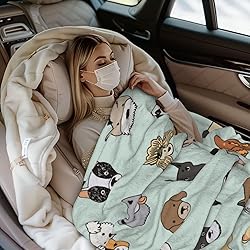Duduho Cute Dogs Bed Blanket Ultra Soft Funny Puppy