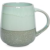 Bosmarlin Extra Large Ceramic Coffee Mug, 23 Oz, Dishwasher and Microwave Safe, Oversized Big Tea Cup for Office and Home, Reactive Glaze (Green)