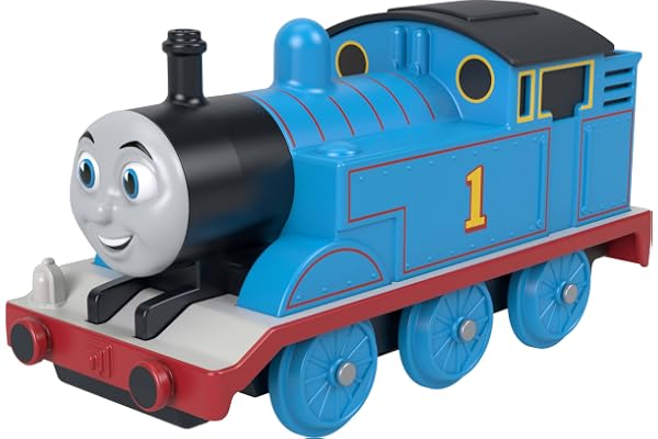 Thomas & Friends Toy Train by Fisher-Price, Large-Scale Talking Thomas Engine with Push-Button Train Noises & Favorite Phrase