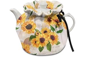 Hechitok Retro Sunflowers Tea Cozies, Teapot Dust Cover Tea Cosy Generic Tea Cozy Insulated Kettle Cover for Home Office Decor