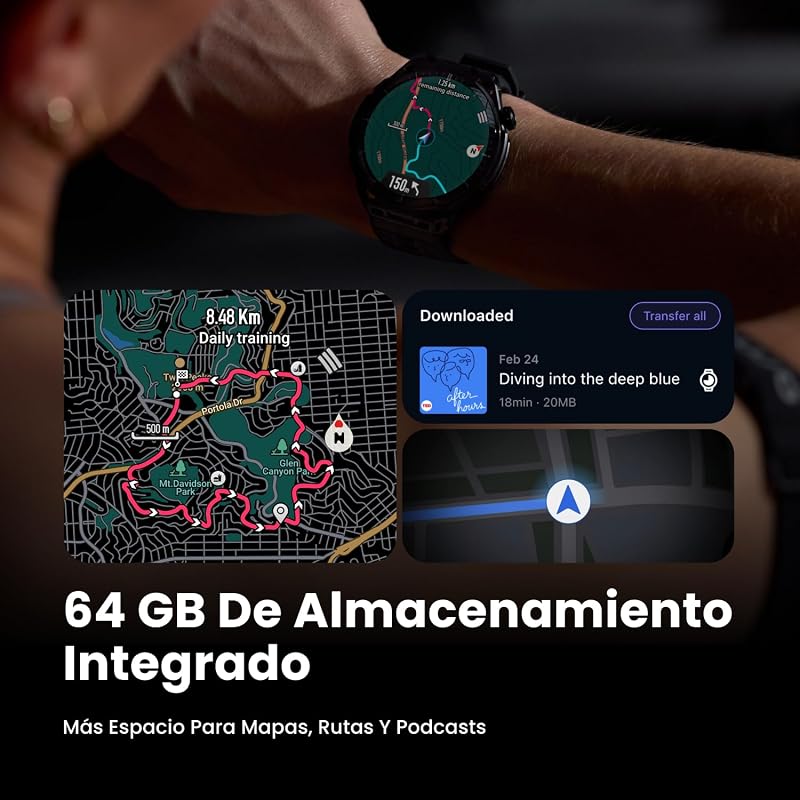 Balance 3 Reloj Inteligente GPS 48mm, Pantalla AMOLED 1,5" Cristal Zafiro, NFC, batería de 21 días, Linterna, 64 GB de Almacenamiento, mapas, HYROX, para Android e iPhone, Titanio