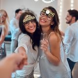 Pejlnd 6Pcs New Year 2026 Party Glasses Gold Black Photo Booth Props Adults view 5