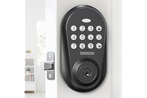 Ironzon Keyless Electronic Door Lock with Keypad, Anti-Peeping, Auto Lock, Black