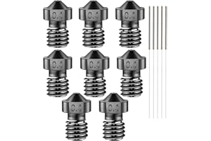 iMetrx 8PCS E3D V6 3D Printer Nozzles Set,0.4MM Hardened Steel Nozzles+Stainless Steel Cleaning Kit,High Temperature Resistant Extruder Nozzle for Prusa i3,Anycubic i3 mega
