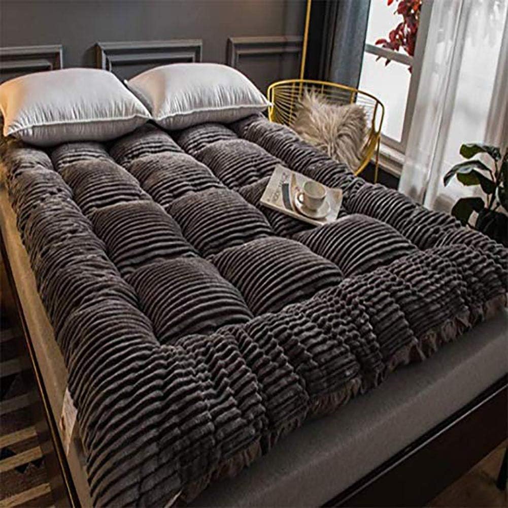 MSM Mattress Topper,Milk Cashmere Tatami Mattress Foldable Japanese Floor Mattress Soft Thicken Futon Mattress Gray Crib:60x120cm/23.6x47inch