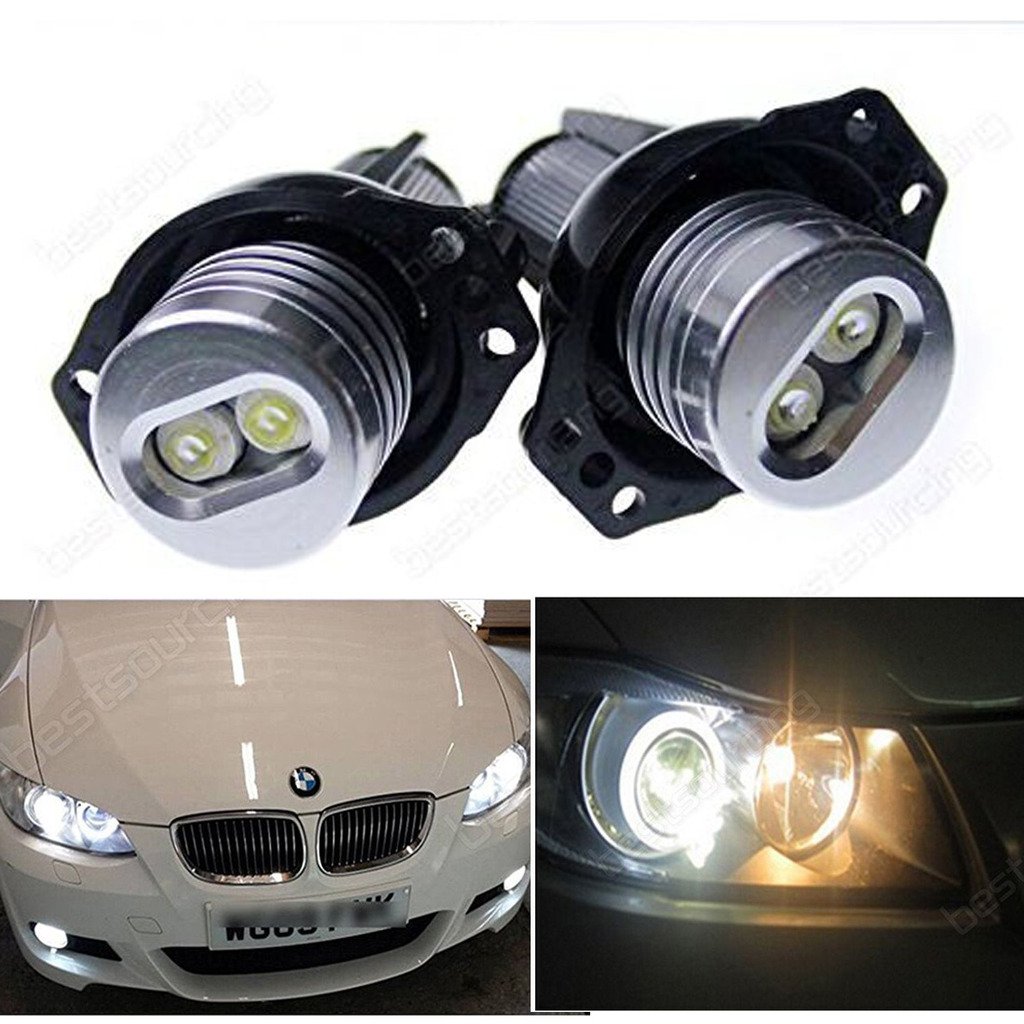 2x 100W 7000K LED Angel Eye Side Marker Light Bulbs For BMW E39 E60 E63 ...