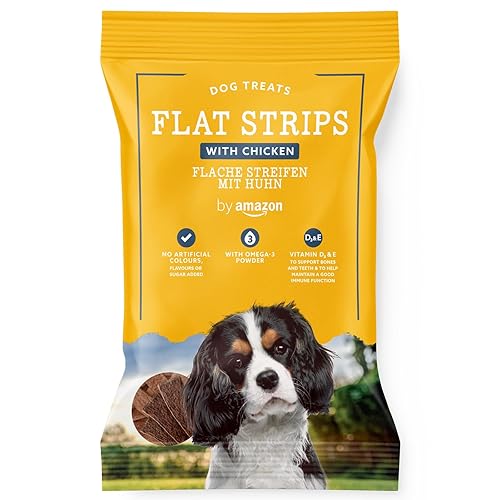 by Amazon Dog Treats - Flat Strips with Chicken, 200g