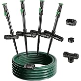 Lizjarol Multi-Adjustable Above Ground DIY Irrigation Sprinkler System | 360&deg; Large Area Coverage, Ideal for Plant and Flower Bed Watering, 50ft Garden Hose Included