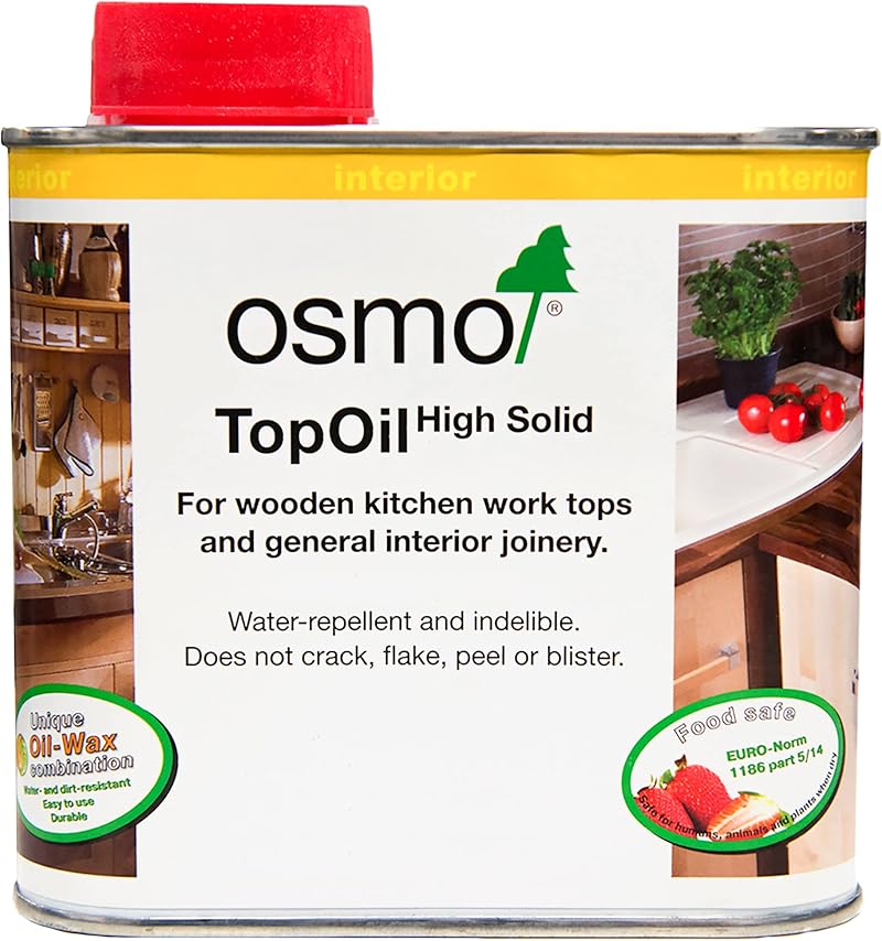 Osmo 3068 Top Oil - 0.5 Litre Natural Interior Wood Finish Kitchen Worktops