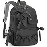 RTGNEI Kawaii Coquette Backpack with Bows for Teen Girls School Bookbag Aesthetic Dance Bag